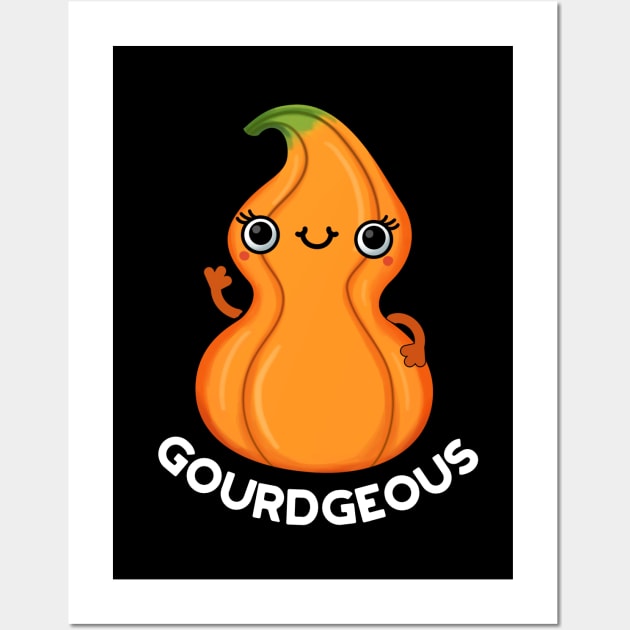 Gourdgeous Funny Veggie Pun Wall Art by punnybone